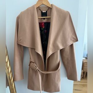 Ted Baker Virgin Wool Peacoat in Camel
